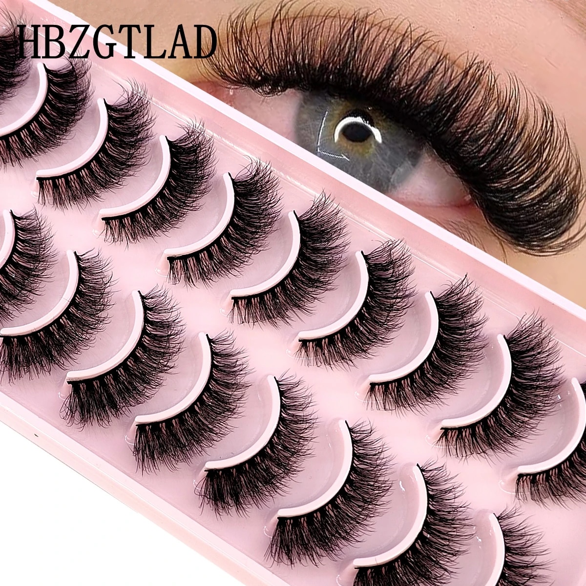 Eyelash Extension For Big Eyes - HBZGTLAD 10 paia 3D visone finto