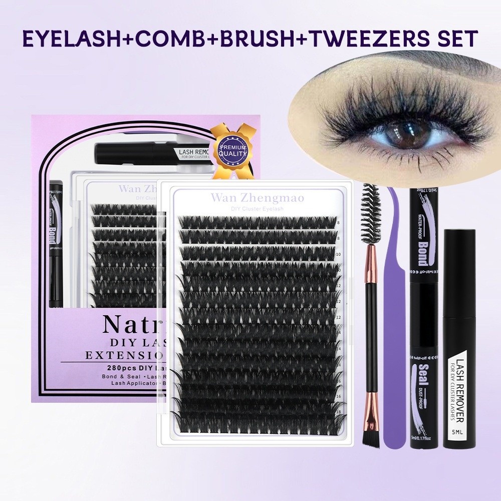 Eyelash Extension Cluster - Kit Extension Ciglia Finte 8-18mm, Effetto