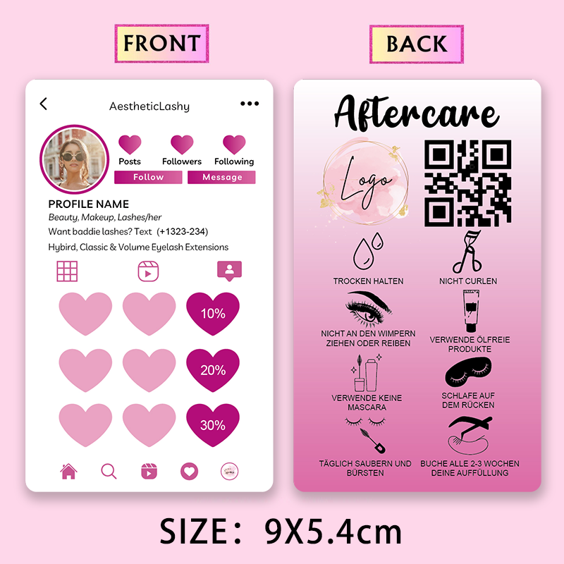 Biglietti fedeltà personalizza - Eyelash Extension Aftercare recensione e prezzo
